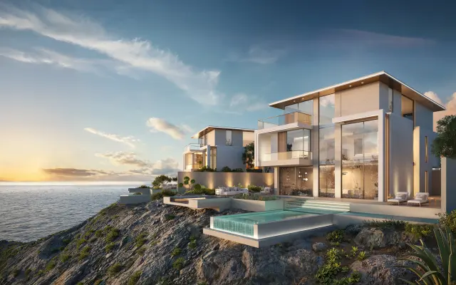 Azure Oceanfront Villas, интерьеры Fendi Casa — 19 вилл с 5 спальнями в 130 м над морем, AIDA (Оман), коллекция One-of-One